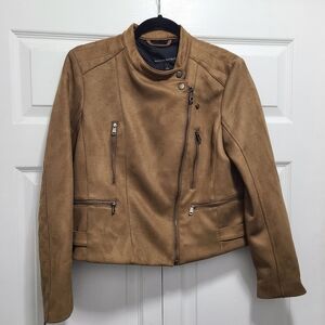 NWT Banana Republic Vegan Suede Quilted Biker Jacket Size Large Petite NWT‎